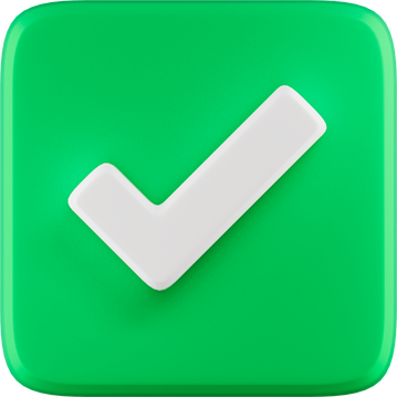 Green check icon 3d element Illustration